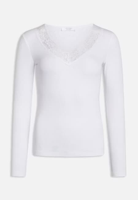 Pansy ribbad topp vit